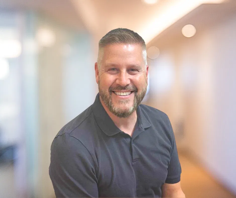 Steve Davison, chiropractor, photographed in his practice.